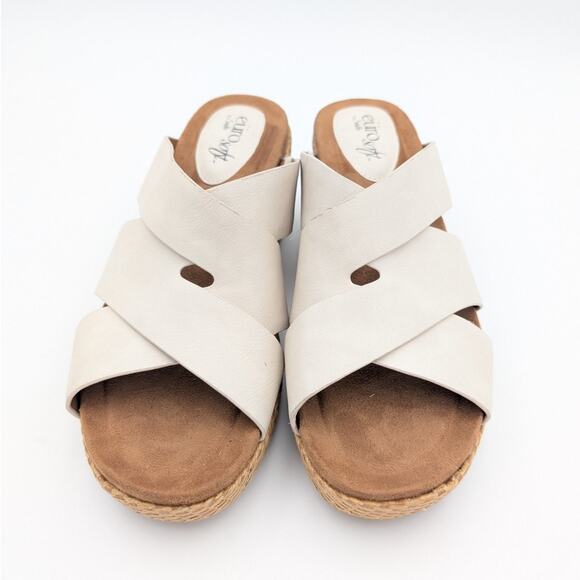 Eurosoft Kailani Platform Wedge Sandal Women's Open Toe Bone Size US8M EU39 - Picture 2 of 8